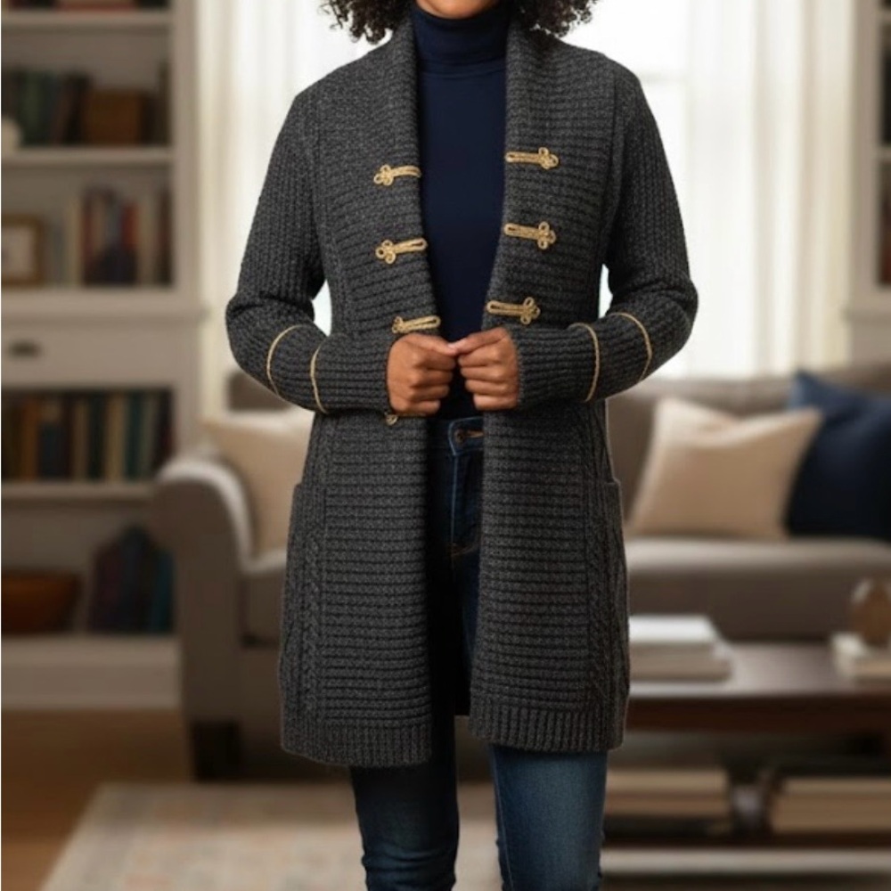 Guess Charcoal Knit Cardigan